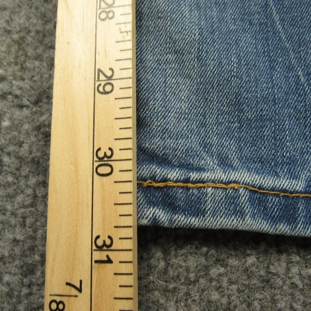 Levis 502 Jeans Mens 36x31 Blue Taper Fit Faded Red Tab‎ Distressed